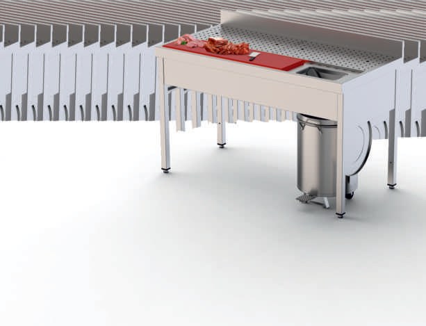 Mesa de Preparación de Alimentos con Mueble